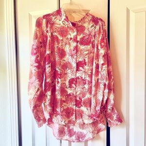 Floral button down blouse